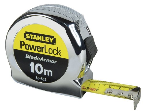 miara stalowa powerlock b/a 8 m x 25 mm ob. chromowana, k. - 2183188