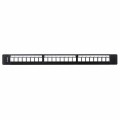Patch panel pusty Lanberg PPKS-1124-B 24 port 1U 19" z organizerem do modułów keystone czarny - 2304801