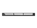 Patch panel pusty Lanberg PPKS-1124-B 24 port 1U 19" z organizerem do modułów keystone czarny - 1076882