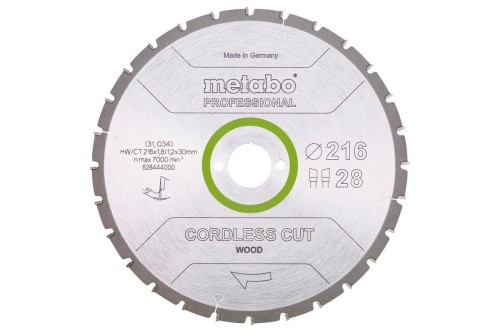 METABO PIŁA TARCZOWA HW/CT 216x30x28z    CORDLESS CUT WOOD PROFESSIONAL - 2148941
