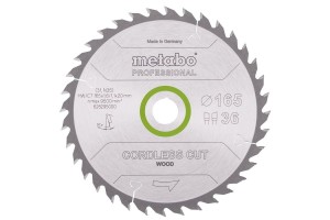 METABO PIŁA TARCZOWA HW/CT 165x20x38z    CORDLESS CUT WOOD PROFESSIONAL