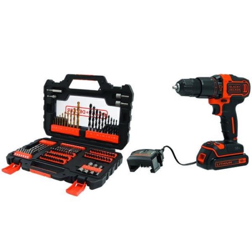 BLACK+DECKER WKRĘTARKA UDAR.18V BDCHD18S1A +104 ACC 1x1,5Ah - 2235232