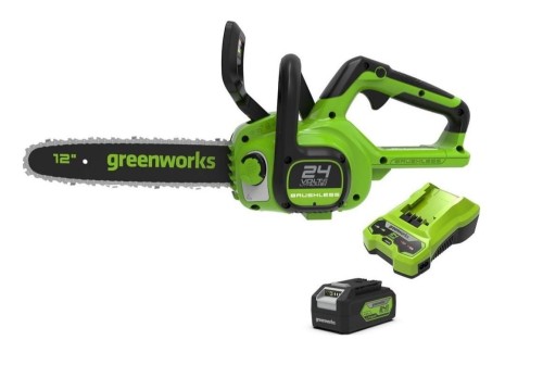 24V Pilarka łańcuchowa GREENWORKS GD24CS30K4 - Zestaw ładowarka + akumulator 4Ah - 2007007UB - 1648555