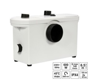 POMPA WC 600W  Z ROZDRABNIACZEM