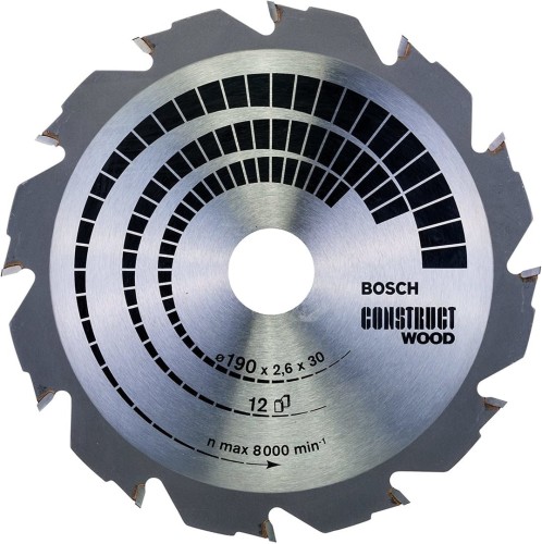 BOSCH PIŁA TARCZOWA CONSTRUT WOOD 190x2,6x30x12z - 2150986