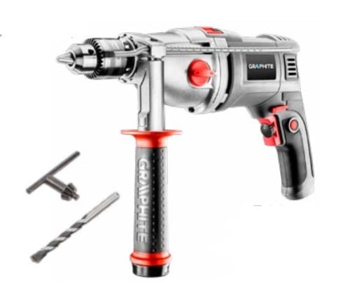 Wiertarka udarowa dwubiegowa 1050W,uchwyt kluczykowy 13 mm, walizka Graphite - 1737445