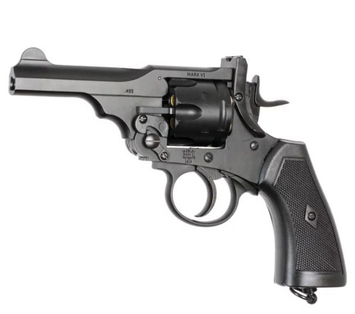 Rewolwer WEBLEY MKVI .455 Police kal.4,5 mm Diabolo łuski 6-strzał. lufa 4" CO2 Black Ekp do17J - 2216016