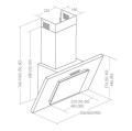 Okap kominowy AKPO WK-4 NERO ECO 60 SZARY / SZYBA SZARA (162 m3/h; 600mm; kolor inox) - 1003188