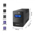 QOLTEC ZASILACZ AWARYJNY UPS 650VA | 360W | LCD | USB | RJ45 (WYPRZEDAŻ) - 2307671