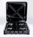 Kuchenka gazowa nastawna 4-palnikowa Ravanson K-04TB (czarny) - 945966