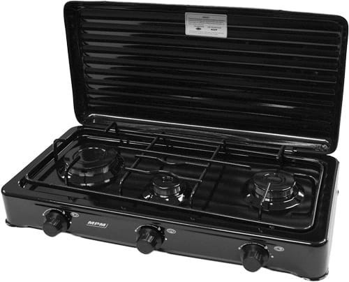 Turystyczna kuchenka gazowa 3-palnikowa/ czarna MPM  SMILE-KN-03/1KB - 999744