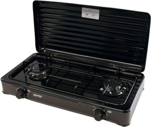 Turystyczna kuchenka gazowa 2-palnikowa / czarna MPM  SMILE-KN-02/1KB
