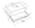 Okap teleskopowy AKPO WK-7 LIGHT GLASS TOUCH 60 INOX CZARNY (front czarne szkło, dotykowy) - 2281703