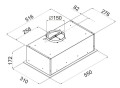 Okap podszafkowy do zabudowy CIARKO S-Box 55 czarny - 835265