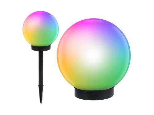 Lampa solarna GreenBlue GB124 wolnostojaca ogrodowa - kula 20x20x53cm, kolorowy LED - 963952