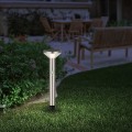Lampa solarna LED z czujnikiem Maclean MCE465 C/M, chrom mat, IP44, 3 tryby świecenia, bateria Li-ion 18650 3,7V 1200 mAh, wbijana - 926962