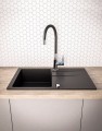 Czarny zestaw zlew z baterią - zlewozmywak Maidsinks Bali (62x44) 1B 1D czarny + Bateria Lungo czarna - 2110534