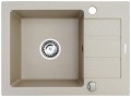 Zlewozmywak granitowy jednokomorowy z ociekaczem Maidsinks 62x44 1B 1D beż piaskowy (Pyragranit; kolor beżowy) - 818138