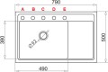 Zlewozmywak granitowy PYRAMIS CAMEA (79x50) 1B 1D L 070168401 volcano - 1009320