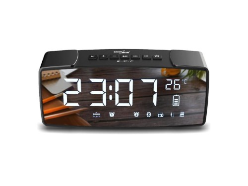 Radiobudzik Greenblue GB200 bluetooth 4.2, FM, aux-in, 6W, temperatura, alarm, zegar, akumulator 2200mAh - 1969998