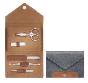 Zestaw podróżny do manicure ZWILLING 97699-005-0 Twinox – szare, filcowe etui, 5 elementów