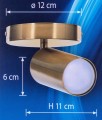Kinkiet pojedynczy złoty sufitowy ścienny Activejet SPECTRA reflektor GU10 do salonu - 1140808