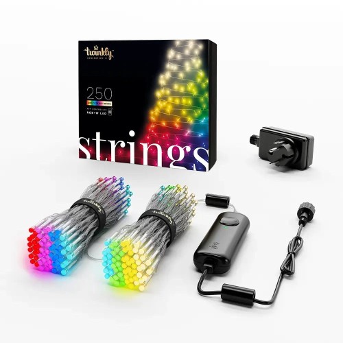 Twinkly Strings – 250 RGB+W Ciąg świetlny, przezroczysty przewód, typ wtyczki F - 2160787