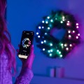 Twinkly Wstępnie oświetlony wieniec – 50 RGB LED, Regal 24" zielony przewód, typ wtyczki C - 2202127