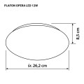 Nowoczesny plafon sufitowy LED Activejet OPERA 12W - 1507022