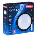 Nowoczesny plafon sufitowy LED Activejet FOCUS Czarny ściemnialny ze zdalnym sterowaniem na pilota - 1738002