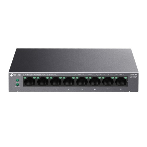 Switch niezarządzalny TP-Link LS108GP 8x100/1000 PoE+ 62W - 2312884