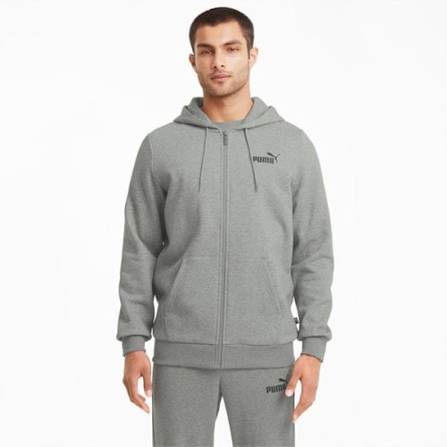 Bluza męska Puma ESS Small Logo FZ Hoodie FL szary 586702 03 - 1927685