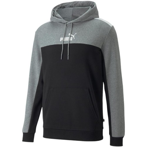 Bluza męska Puma ESS+ Block Hoodie TR szaro-czarna 847428 01 - 1953536