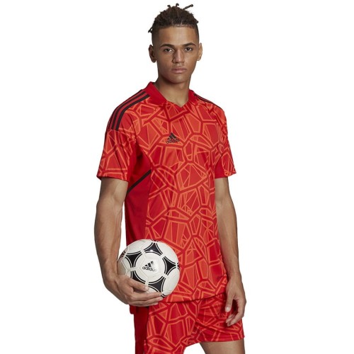 Koszulka męska Condivo 22 Goalkeeper Jersey Short Sleeve czerwona H21238 - 1953953