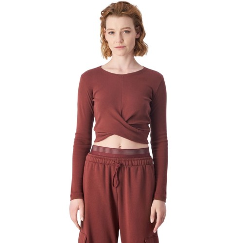 Koszulka damska Champion Crewneck Croptop brązowa 117435 MS524 M - 2321284