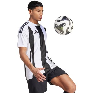 Koszulka męska adidas Striped 24 Jersey biało-czarna IW2143 L