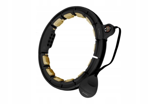 HHM13 HULA HOP BLACK/GOLD Z MAGNESAMI I OBCIĄŻNIKIEM + LICZNIK HMS - 2171383