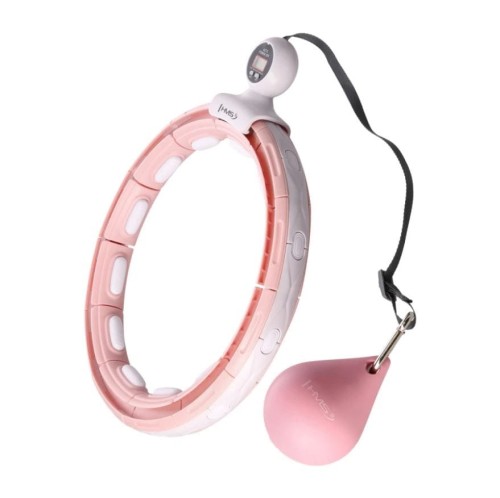 Hula Hop HMS HHM15 z magnesem i obciążeniem różowy + licznik - 1498675