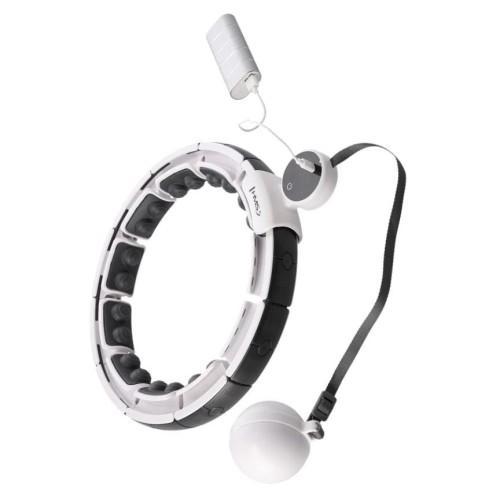 Hula Hop HMS HHM16 z magnesem i obciążeniem biały + licznik - 1498690