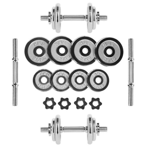 STC20 SZTANGIELKI W WALIZCE 2 x 10 KG CHROME HMS - 2171772