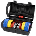 Kolorowe sztangielki z funkcją sztangi w walizce HMS SKC20 2 x 10 kg - 2254038