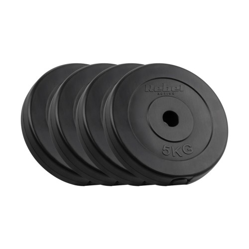 Zestaw obciążeń bitumicznych 4x5kg, otwór 31mm, talerz klasyczny, REBEL ACTIVE - 2254056