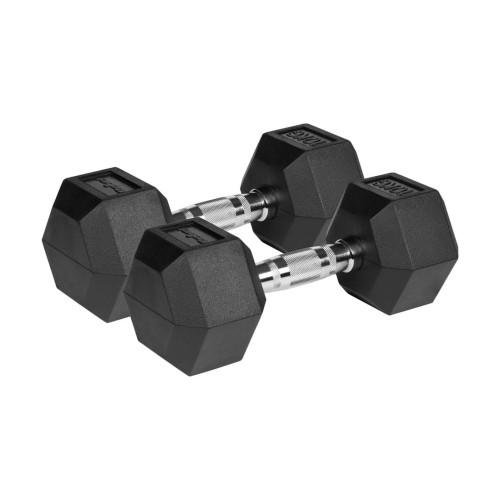 Hantle żeliwne gumowane HEX 2x10 kg REBEL ACTIVE - 2254036
