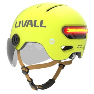 LIVALL KASK L23 ŻÓŁTY 54-58CM Z SZYBKĄ OCHRONNĄ LED/SOS