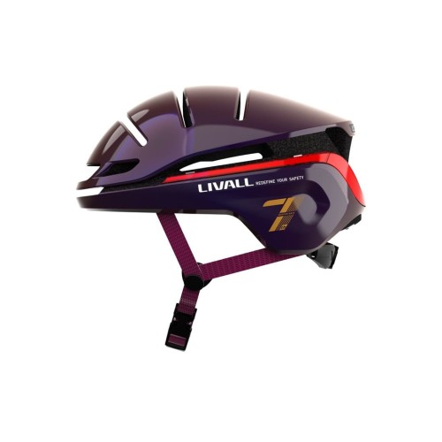 Livall EVO21 Smart Kask Rowerowy LED/SOS 58-62cm Fioletowy - 2172245