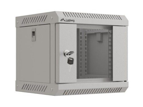 Szafa instacyjna Rack Lanberg Wisząca 10" 4U 300x300 Drzwi Przeszkolone (flat pack) Szara - 2323761