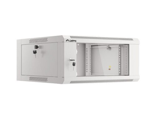 Szafa instalacyjna Lanberg rack wisząca 19" 4U 600 drzwi szklane szara (złożona) - 2323785