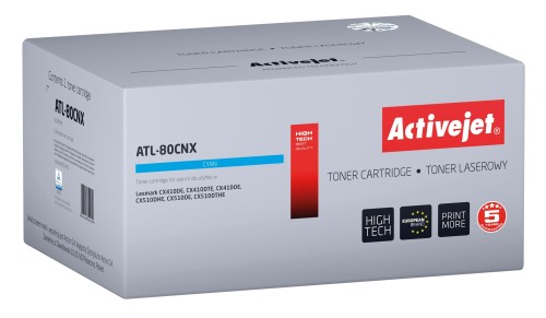 Activejet toner ATL-80CNX (zamiennik do Lexmark 80C2HCE, Supreme; 3000 stron; niebieski) - 2324257