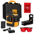 laser płaszczyznowy 3x360° 3d czerwony, 15 m - 2324796