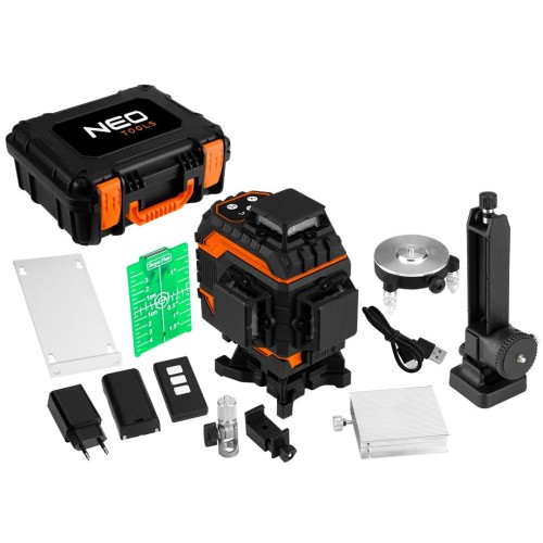 Laser 3D, 16 linii, zielony, walizka, tarcza celownicza, magnetyczny uchwyt, ładowarka - 2324838